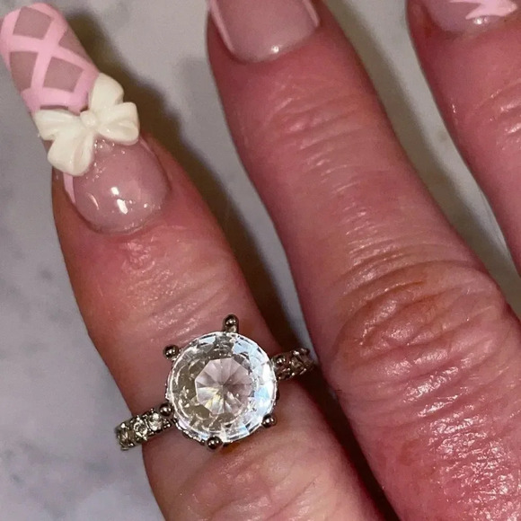 BEAUTIFUL DOUBLE HIDDEN HALO CATHEDRAL SET 4CTW RODIUM PLATED CZ 7 - Picture 8 of 10